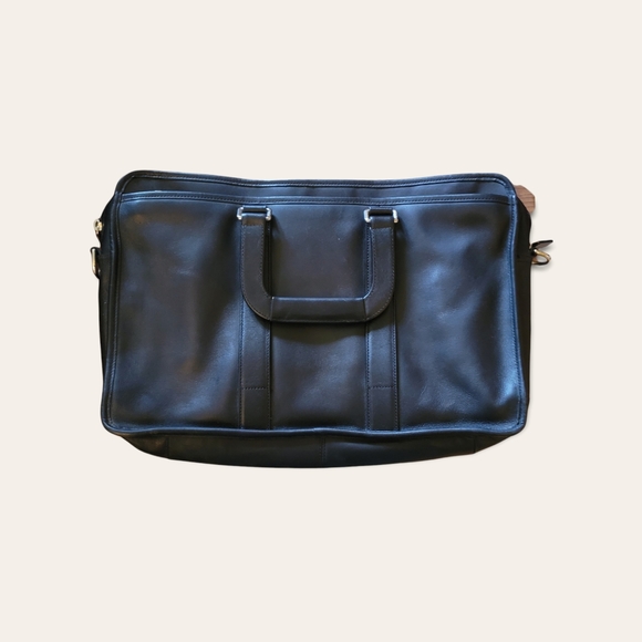 Coach Handbags - Coach black leather Lexington embassy briefcase portfolio messenger bag f70662